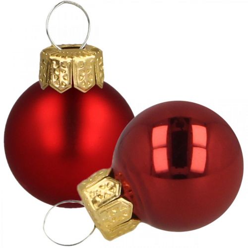 kohteita Mini joulupallot lasi punainen matta/kiiltävä Ø2cm 44 kpl