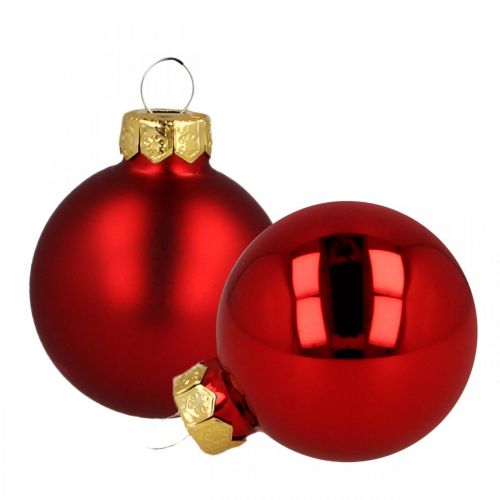 Joulupallot lasi punaiset lasipallot matta/kiiltävä Ø4cm 60 kpl