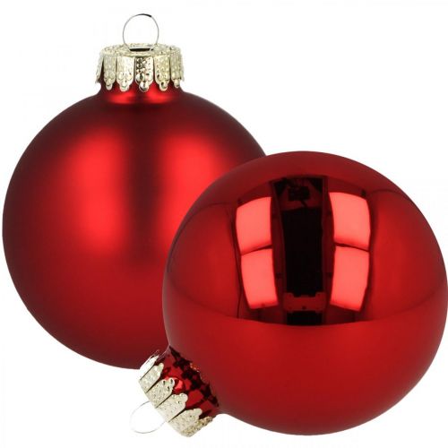 Floristik24 Joulupallot lasi punaiset lasipallot matta kiiltävät Ø8cm 14 kpl