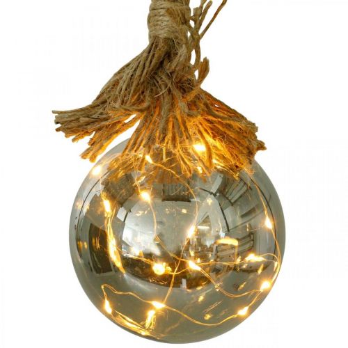 Floristik24 LED-pallo sisällä Ø10cm sävytetty 15L lämpimän valkoinen ajastin