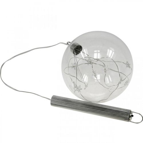 Floristik24 Joulupallo LED-pallo Ø12cm 15L sisällä lämmin valkoinen ajastin