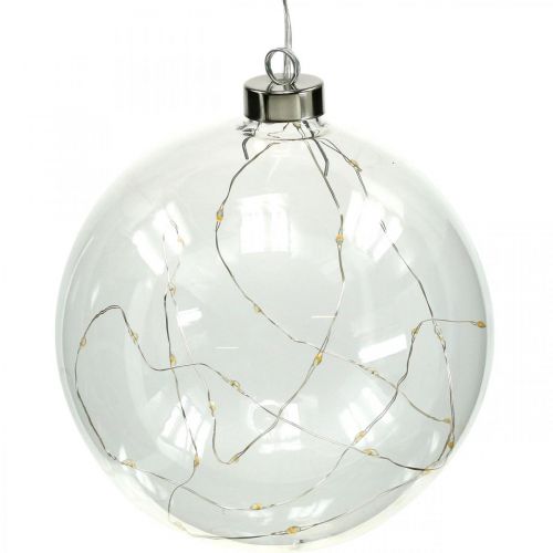 Joulupallo LED-pallo Ø15cm 30L sisällä lämmin valkoinen ajastin