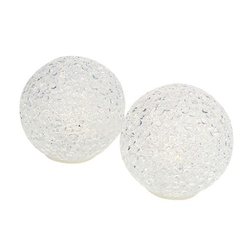 Floristik24 Pallo valaistuksella keskivalkoinen-lämmin Ø7cm 6kpl
