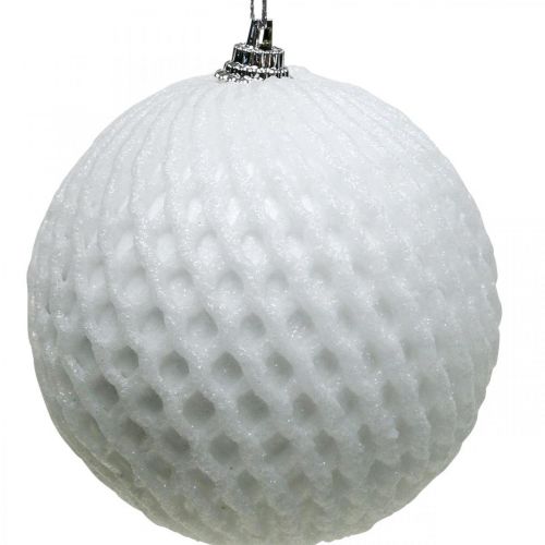 Floristik24 Joulupallo Valkoinen hunajakenno joulukuusi pallo Ø8cm 6kpl