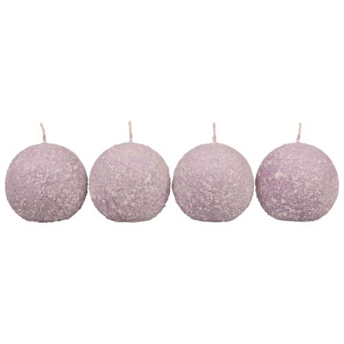 kohteita Pyöreät kynttilät Purple Snowball Glitter Ball Kynttilät 8 cm 4kpl