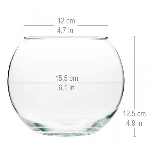 kohteita Pallomaljakko Lasimaljakko Kirkas Pyöreä Pöytämaljakko Kukkamaljakko Ø15,5cm K12,5cm