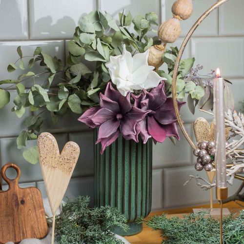 Floristik24 Tekokukka magnolia purppura vaahtomuovi kukka Ø10cm 6kpl