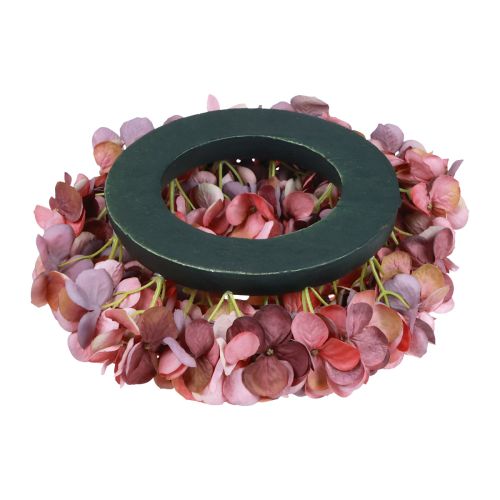 kohteita Tekokukat koristeet hortensia seppele keinotekoinen vanha pinkki Ø26cm