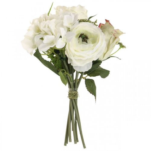 Floristik24 Tekokukat deco bouquet ruusut ranunculus hortensia H23cm
