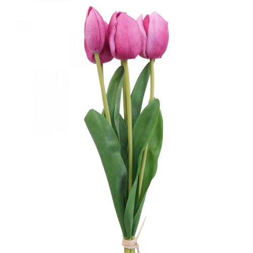 Floristik24 Tekokukat tulppaani pinkki, kevätkukka L48cm 5kpl nippu