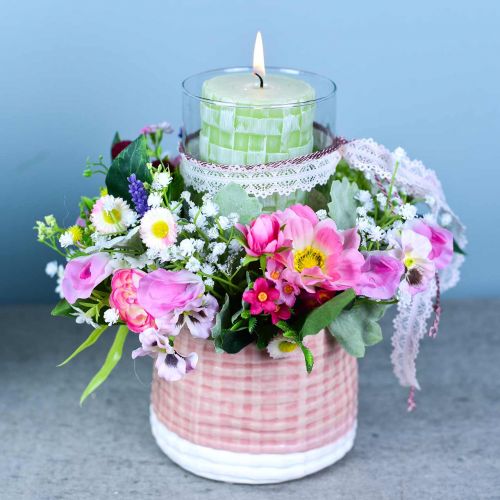 Floristik24 Keinotekoinen kukka kimppu Ranunculus ja Bellis vaaleanpunainen, valkoinen Ø20cm