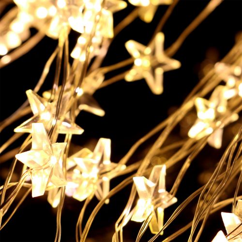 Floristik24 LED valonippu tähti ulkona 320 1m hopea / lämmin valkoinen