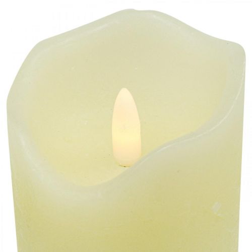Floristik24 LED-kynttilä Real Wax Cream akulle ja ajastin H13cm
