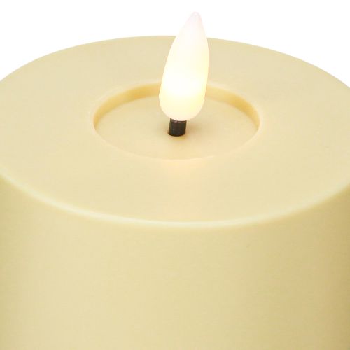 kohteita LED-kynttilä Outdoor Timer Flame Effect Vihreä beige H12cm