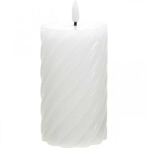 Floristik24 LED-kynttilä ajastimella valkoinen lämmin valkoinen aito vaha Ø7,5cm K15cm
