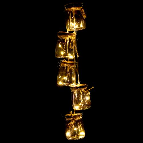 LED-valoketju lasista lämminvalkoinen 70cm 15 valoa