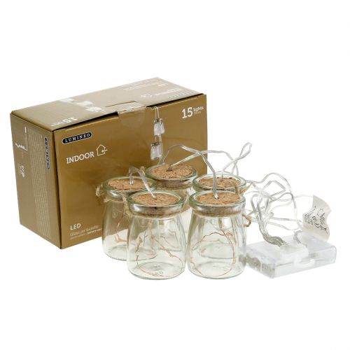 Floristik24 LED-valoketju lasista lämminvalkoinen 70cm 15 valoa