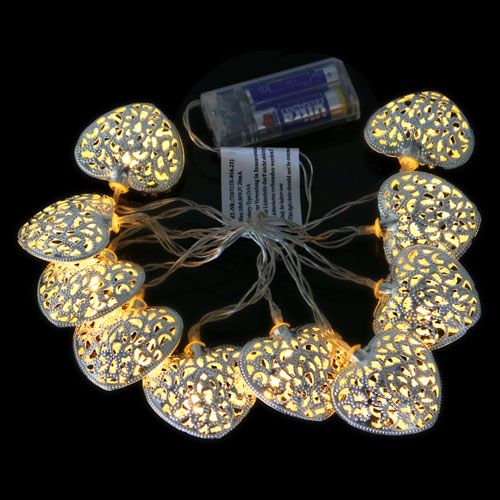 Floristik24 LED-valoketju sydämen muotoinen lämmin / valkoinen 160cm