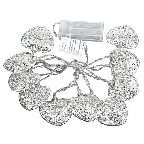 Floristik24 LED-valoketju sydämen muotoinen lämmin / valkoinen 160cm