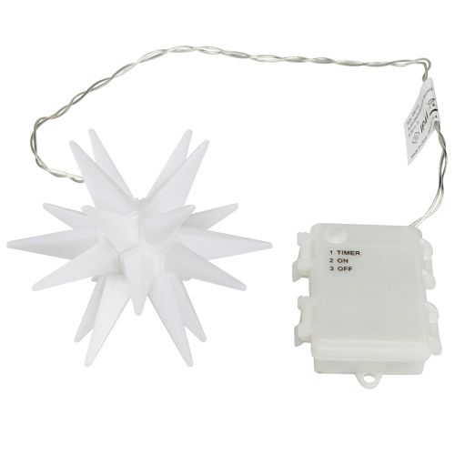 Floristik24 LED-tähti ulkopuolella valkoinen valo tähti akku Ø12cm K66cm