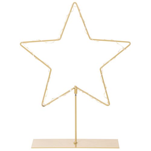 Tähti 50 LEDillä, metallinen pöytäkoriste, paristokäyttöinen, sisäkäyttöön, 33 cm