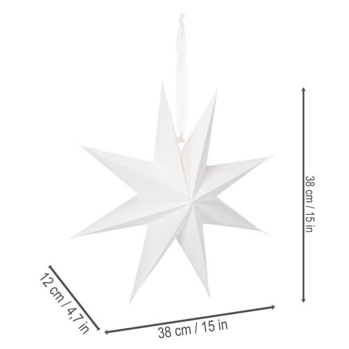 LED-riippuvalaisintähti ajastimella, lämmin valkoinen, ulkokäyttöön, 38 cm | Floristik24.fi