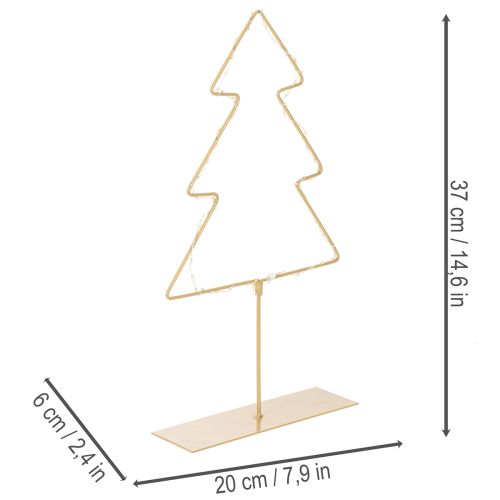 Joulukuusen siluetti 60 lämpimän valkoisella LEDillä sisäpöytäkoristeeseen, 37 cm | Floristik24.fi