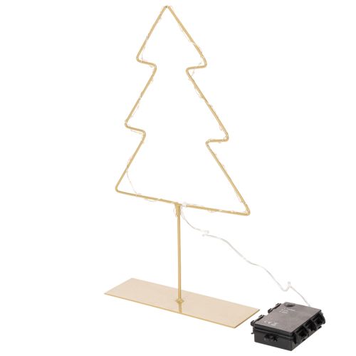 Joulukuusen siluetti 60 lämpimän valkoisella LEDillä sisäpöytäkoristeeseen, 37 cm | Floristik24.fi