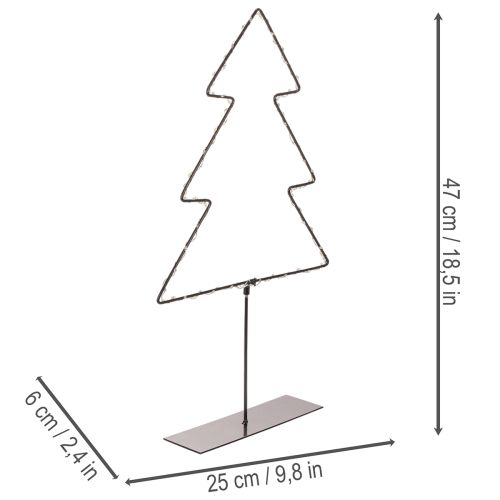 LED-joulukuusi, paristokäyttöinen, sisäpöytäkoriste, 47 cm | Floristik24.fi