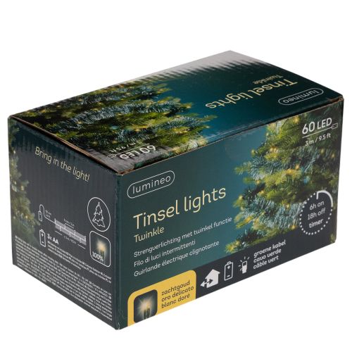 Tinsel-jouluseppele 60 LEDillä