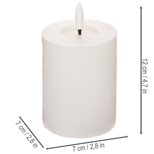 LED-pylväskynttilä, välkkyvä, ajastimella, Ø7 cm, 12 cm | Floristik24.fi