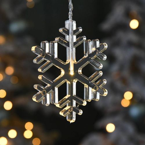 kohteita LED-ikkunan koristelu joulun lumihiutaleet Lämmin valkoinen paristolle 105cm
