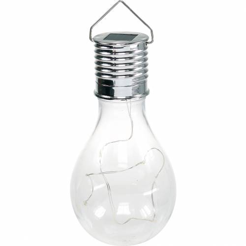Floristik24 Puutarhansisustus aurinko-LED-lamppu Läpinäkyvä Lämmin valkoinen H15cm