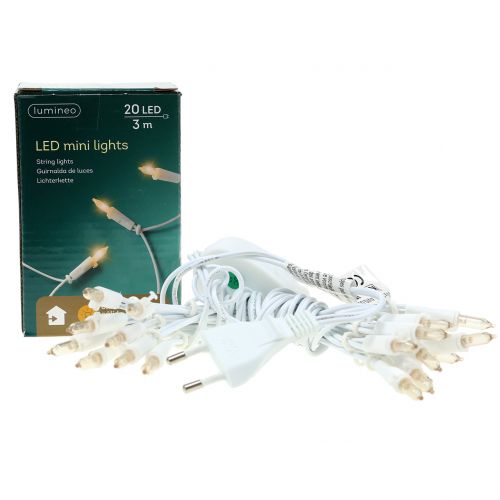 Floristik24 LED miniketju 20L valkoinen lämmin valkoinen 3m