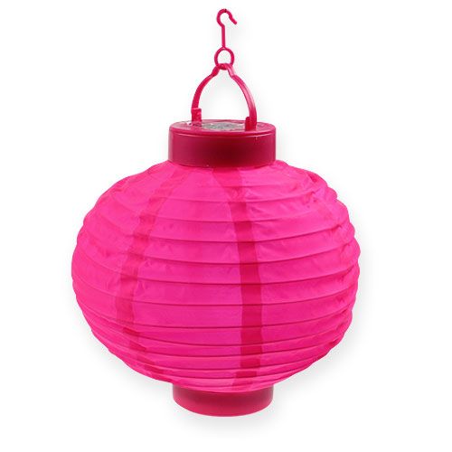 Lampion LED aurinkopaneelilla 20cm pinkki