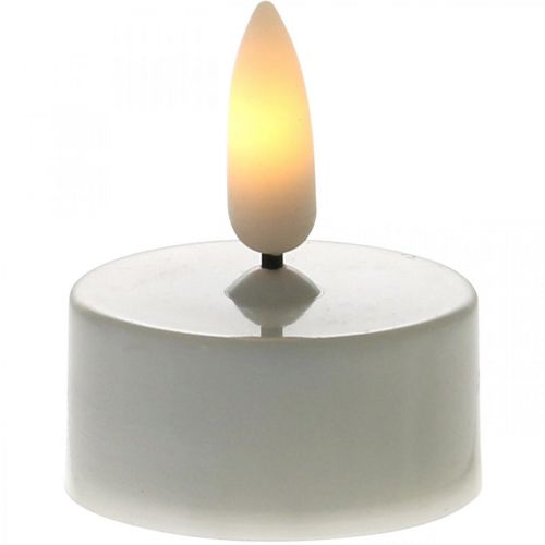 Floristik24 Lämmin valkoinen LED-teevalot liekkiefekti LED-valot tekokynttilät Ø3,6cm 6 kpl setti