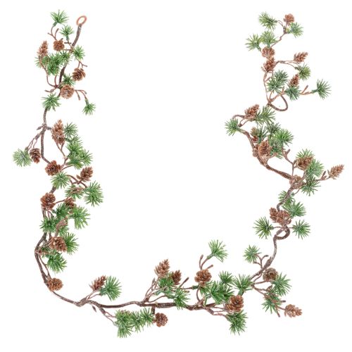 Keinotekoinen lehtikuusiköynnös käpyillä ja neulasten oksilla, 120 cm