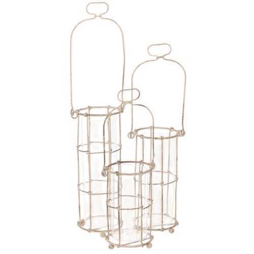 Puutarhalyhty, metallinen tuulivalo Ø8,5 cm K23/18,5/14,5 cm 3-osainen setti ostaa | Floristik24.fi