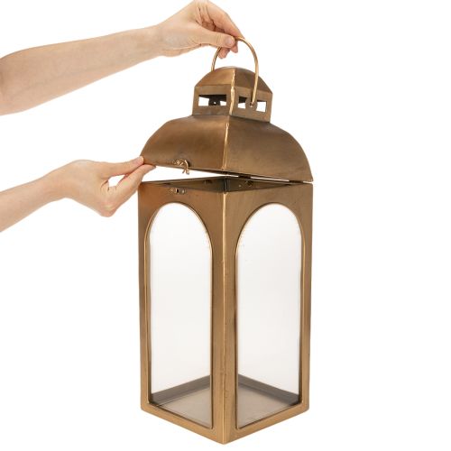 Lyhty metalli lasi metalli messinginkuosi K50cm 2 kpl setti | Floristik24.fi