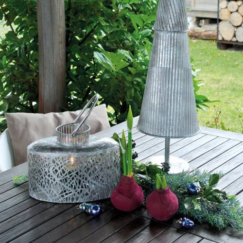 Floristik24 Lyhty soikea antiikkisen näköinen metalli hopea 15×28cm K19cm