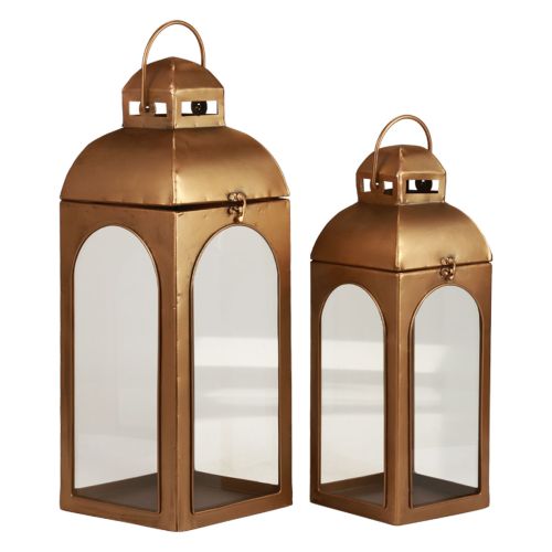 kohteita Lyhty metalli lasi metalli messinki look H50cm 2 kpl setti