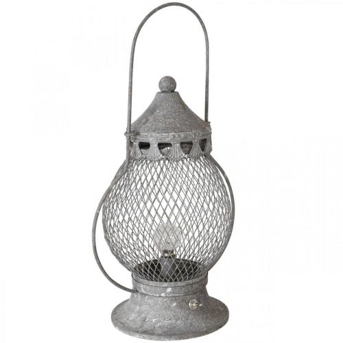 Metallinen lyhty, LED-valaisin, Shabby Chic Ø16cm K33,5cm