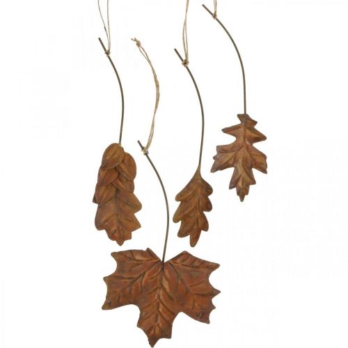 Floristik24 Lehdet ripustamiseen ruosteenruskeat syksyn lehdet 7,5-10cm 4kpl
