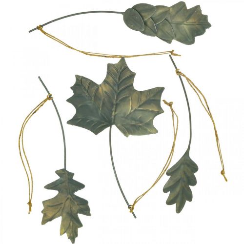 Syksyn deco lehdet metalli hopeanharmaa L20cm 4kpl