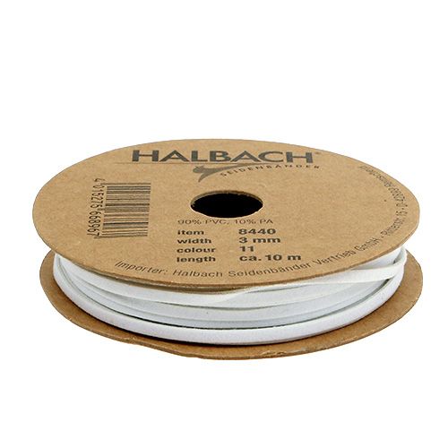 Floristik24 Nahkanauha valkoinen 3mm 10m