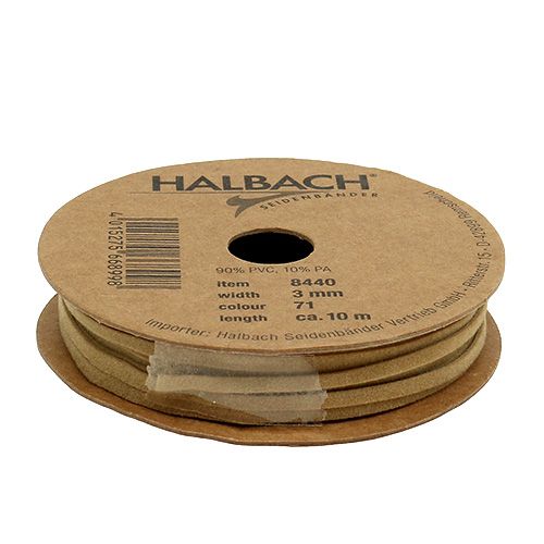 Floristik24 Nahkanauha matta vaaleanruskea 3mm 10m