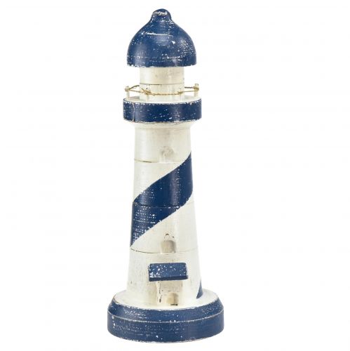 Floristik24 Lighthouse Maritime pöytäkoristeet sininen valkoinen Ø10,5cm K28,5cm