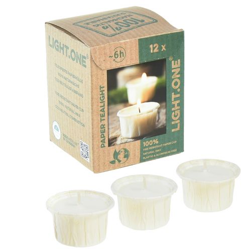 Floristik24 Light.one paperituotevalaisimet luonnonmuovittomat vegaaniset 12 kpl