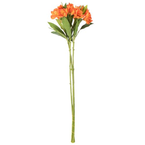 Keinotekoinen alstroemeria, oranssi kukka, keinotekoinen kimppukoriste, 75 cm, 3 kpl | Floristik24.fi