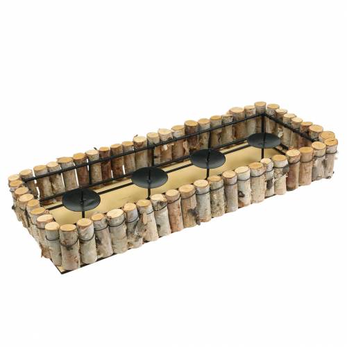 Floristik24 Adventtikynttilänjalka, koivureuna 44cm